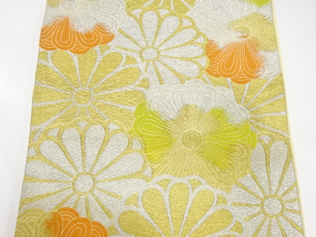 アンティーク着物 ] - 袋帯 アンティーク 菊尽くし模様織出し袋帯